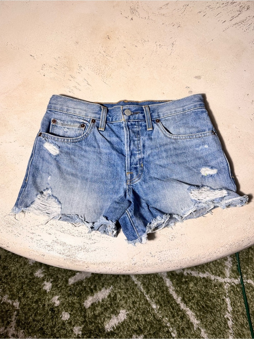 Frye Distressed Denim Cut Off Shorts